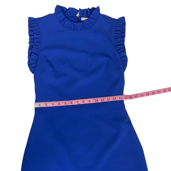 Alice + Olivia NWT 'Elsa' Ruffle Collar Mini Dress in 'Ultramarine' Blue Size 4 - Picture 12 of 16